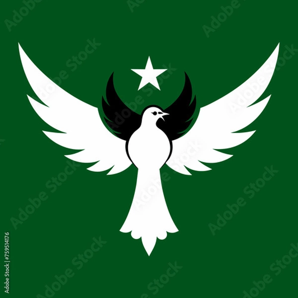 Obraz illustration of a bird with Pakistani Flag