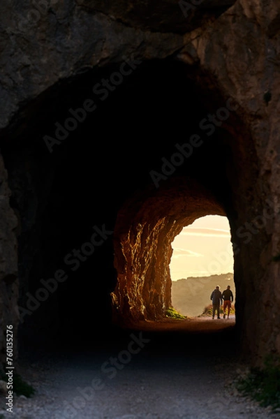 Fototapeta Spain Andalucia spring surrounding lonely tree mountains clouds tunnel