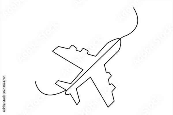 Fototapeta Continuous one line drawing of a book icon. outline vector illustration