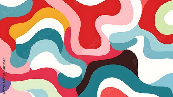 Obraz A colorful geometric pattern design with bold shapes and vibrant contrasting colors