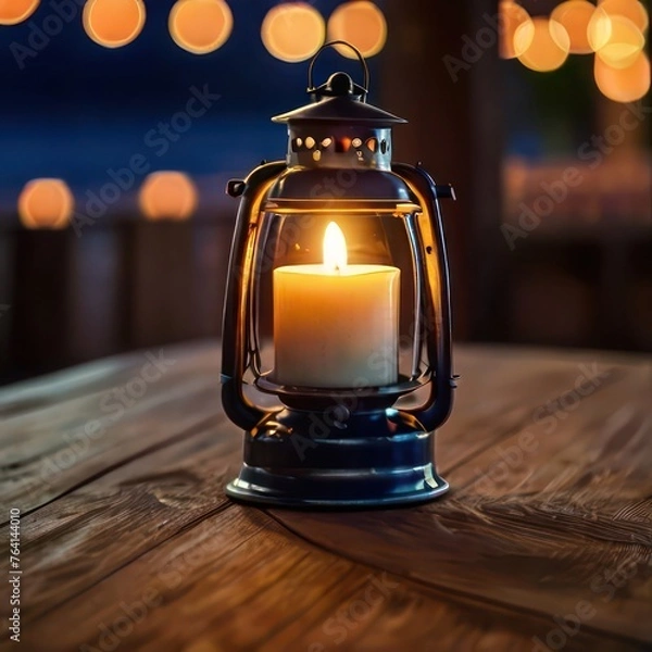 Fototapeta A lantern with a Ramadan theme for social media post design