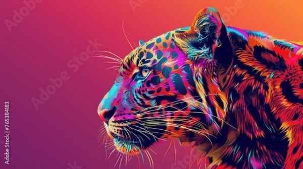 Fototapeta Dynamic Depictions: Bright and Colorful Animal Portraits for Every Taste