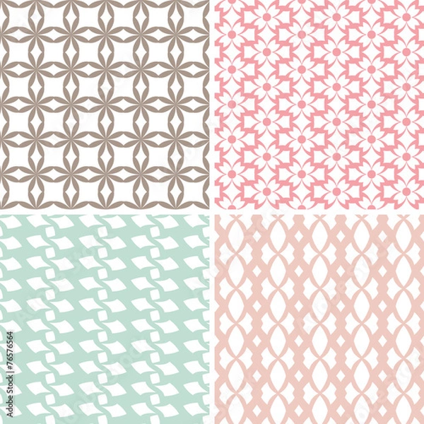 Fototapeta set of simple seamless patterns