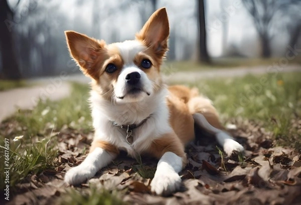 Fototapeta dog on the grass