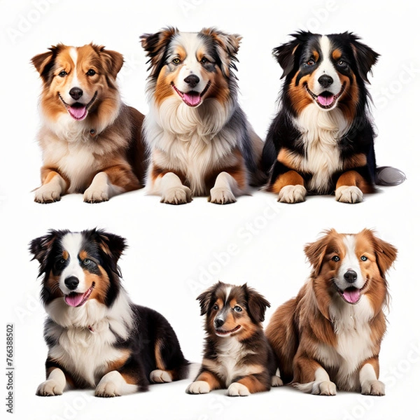 Fototapeta group of puppies