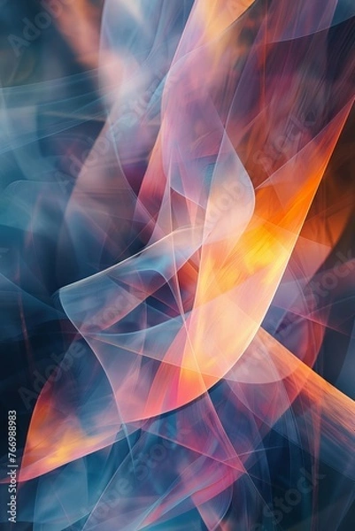 Fototapeta A vibrant abstract background featuring swirling patterns in shades of blue and orange