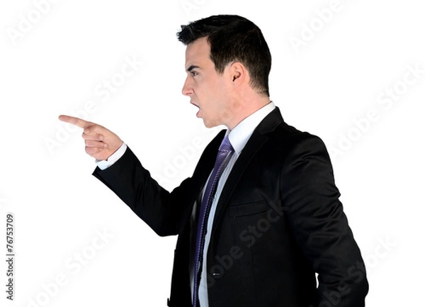 Fototapeta Business man angry pointing