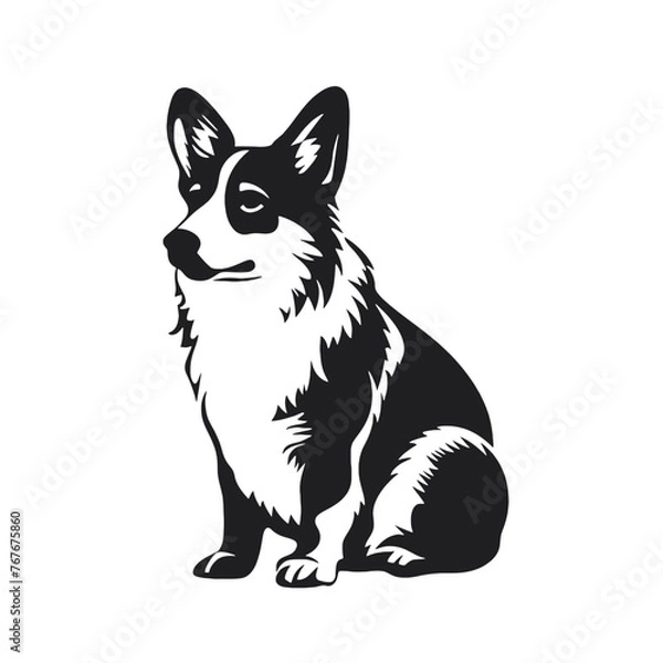 Fototapeta Corgi Silhouette 