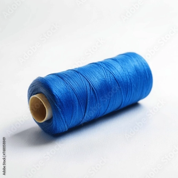 Fototapeta spool of blue thread