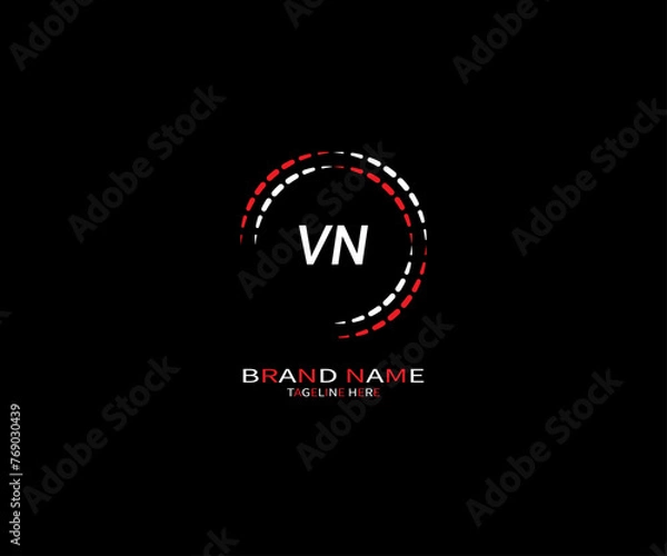 Fototapeta VN letter logo creative design. VN unique design.
