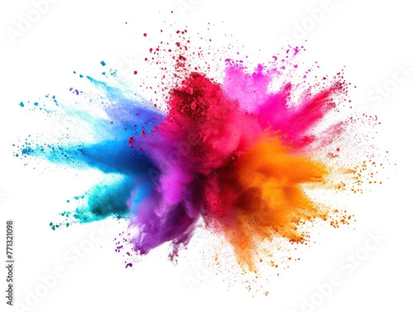 Fototapeta colorful powder explosion as element on isolated background