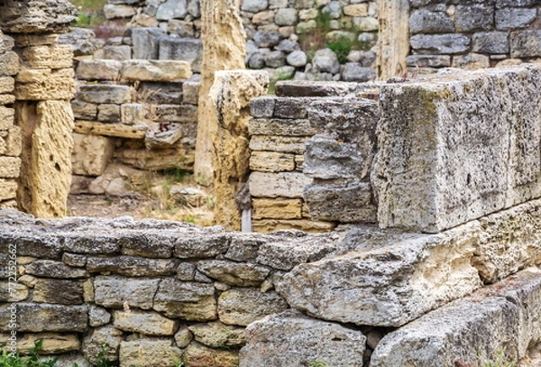 Fototapeta Ruins at the archaeological site in ancient Chersonesos