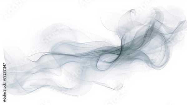 Fototapeta Swirling smoke on a white background