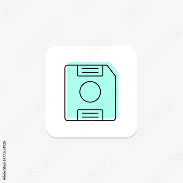 Fototapeta Floppy Disk icon, disk, storage, data, obsolete, editable vector, pixel perfect, illustrator ai file