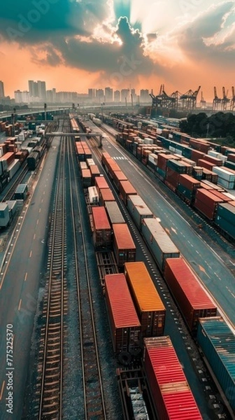 Fototapeta Intermodal transport enhancements, seamless shifts, modes melded