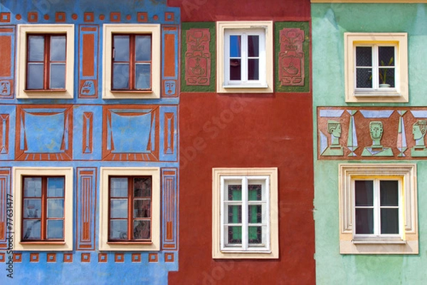 Fototapeta Facades in Poznan, Poland