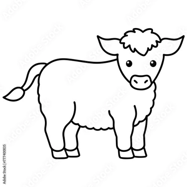 Fototapeta baby cow vector illustration