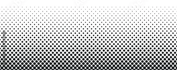 Obraz Black and white dotted halftone background. Halftone dots background. Black and white comic pattern.