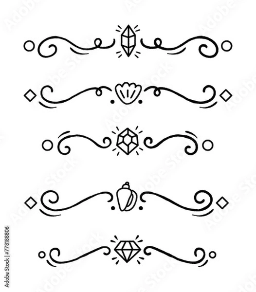 Fototapeta Hand drawn ornament divider collection