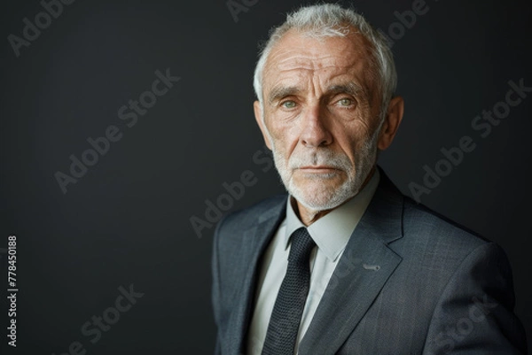 Obraz An older man in a suit and tie looks at the camera