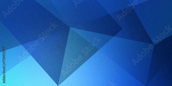 Fototapeta Abstract Blue Background Featuring Triangles and Rectangles in a Layered Design, Ideal for a Modern Art Website Banner