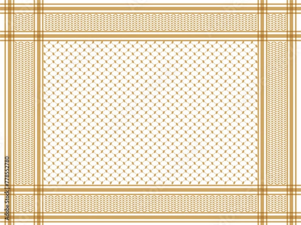 Fototapeta Vector yellow palestine keffiyeh vector template for print