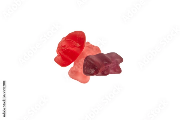 Fototapeta Jelly sweats bears isolated on white background.