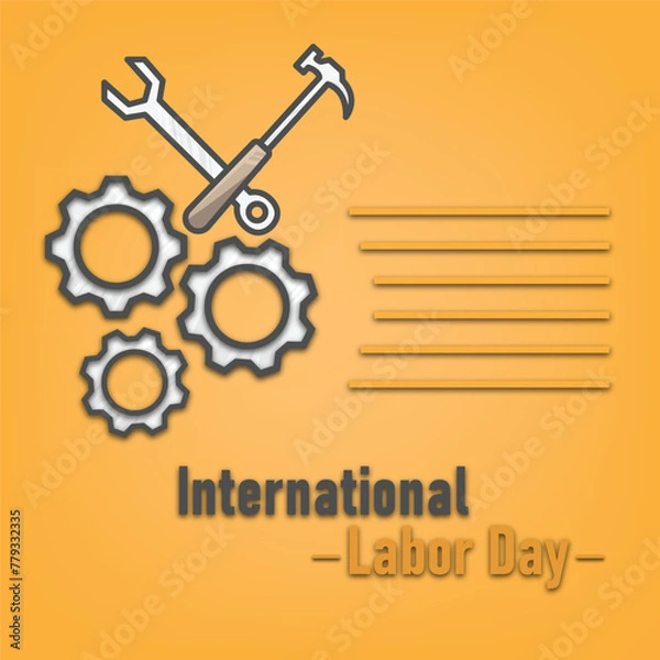 Fototapeta minimalist theme May 1 international labor day vector illustration design