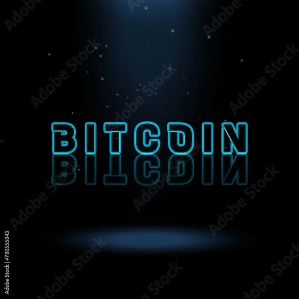 Fototapeta 3d graphics design, Bitcoin text effects