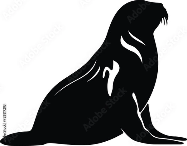 Fototapeta Weddell seal silhouette