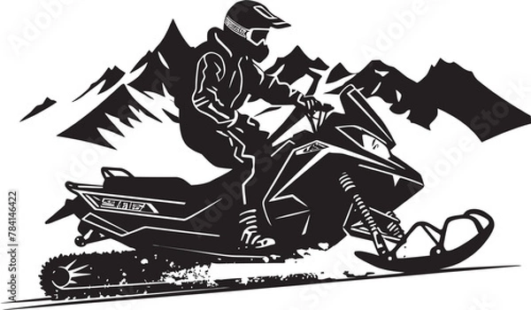 Fototapeta Frost Fury Snowmobile Emblematic Emblem Snow Trekker Vector Snowmobile Icon Emblem