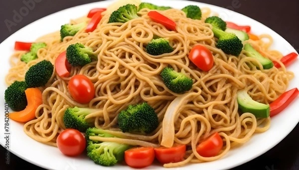 Fototapeta fried-noodles-and-vegetables