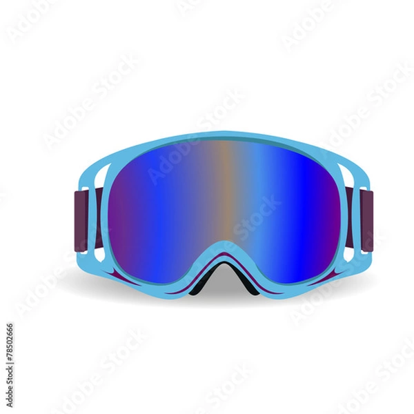 Fototapeta fashion blue ski goggles