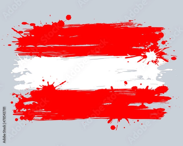 Fototapeta Vector flag of Austria. Graffiti in grange style with brush stro