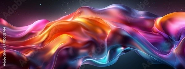 Fototapeta Abstract clean smooth colorful waves background