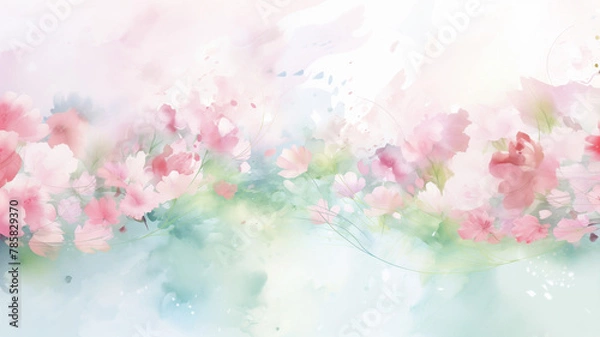 Fototapeta Watercolor style flower garden illustration