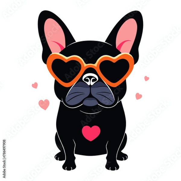 Fototapeta bulldog wearing a sunglasses vector illustration