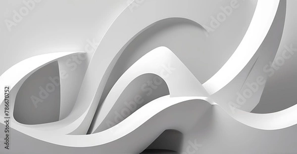 Fototapeta Abstract White 3d background