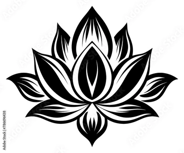 Fototapeta PNG Lotus pattern white black