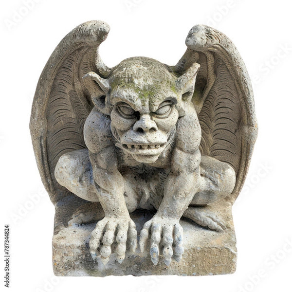 Fototapeta Gargoyle of Romanesque Art isolated on transparent png.