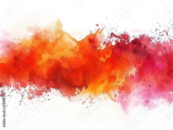 Fototapeta Dynamic splashes of watercolor in bold red and orange evoking energy and innovation