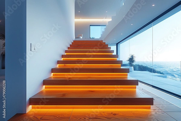 Fototapeta Staircase in modern hosue