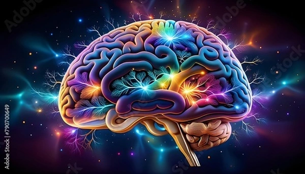 Fototapeta Creative Mind: A Vibrant Brain Illustration