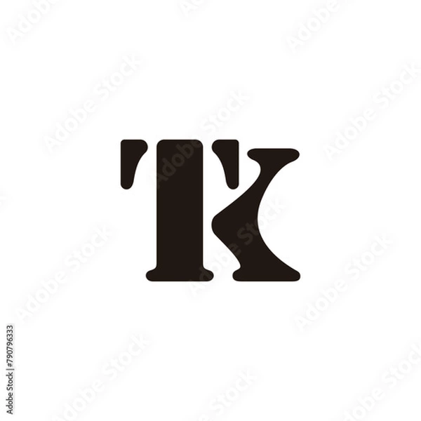 Fototapeta letter tk simple vintage design logo vector