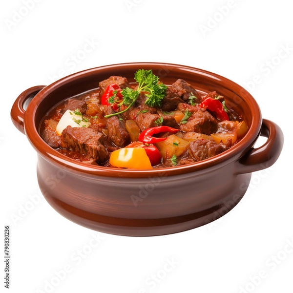 Fototapeta Delicious Goulash Goulash Isolated On White Background