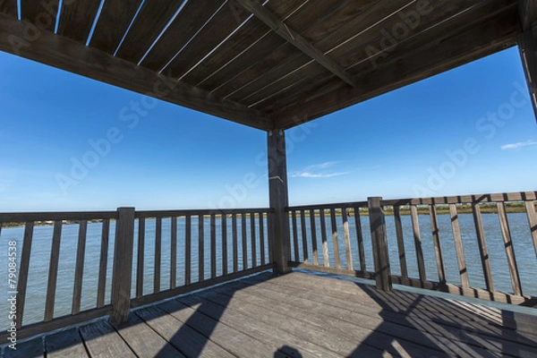 Fototapeta Wooden bridge pier