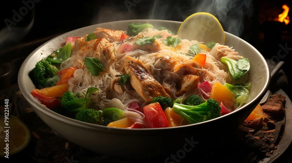 Fototapeta chicken with vegetables