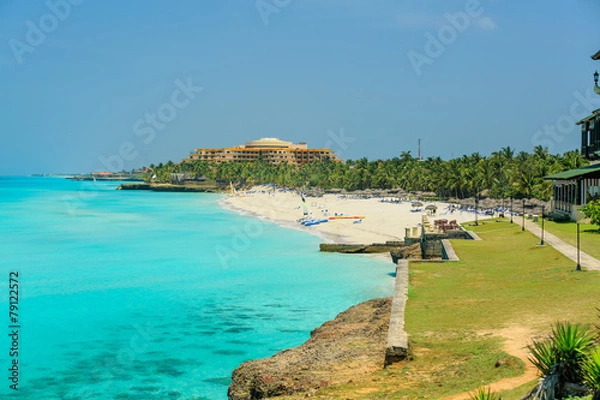 Fototapeta great amazing view of beautiful inviting tropical beach