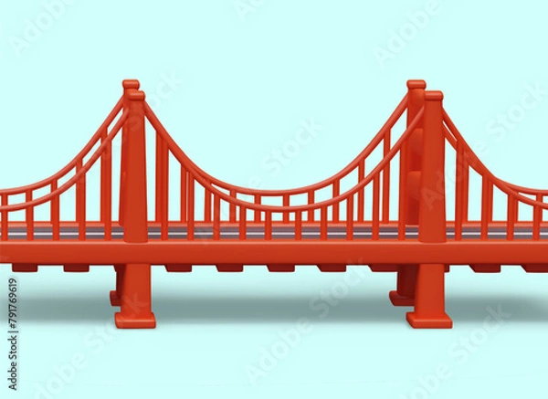 Fototapeta California Golden Gate Bridge. Suspended structure for pedestrians and cars