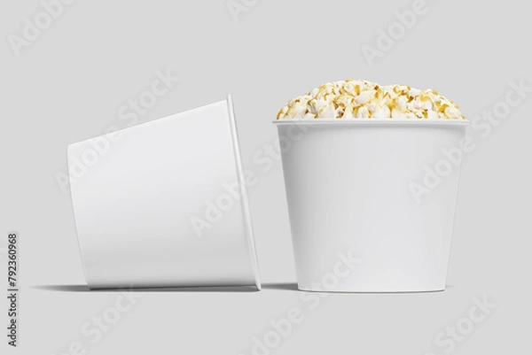 Fototapeta Realistic Pop Corn Bucket Illustration for Mockup. 3D Render.